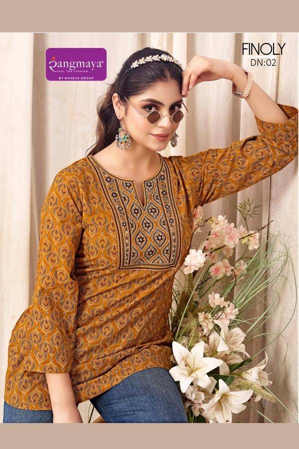  FINOLY By Rangmaya 01 To 08 Series Beautiful Festive Suits Colorful Stylish COTTON TOPS At Wholesale Price